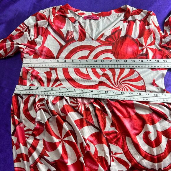 ๐Ruiyize Eye Catching Red - White Christmas Party Maxi Dress - Picture 10 of 15